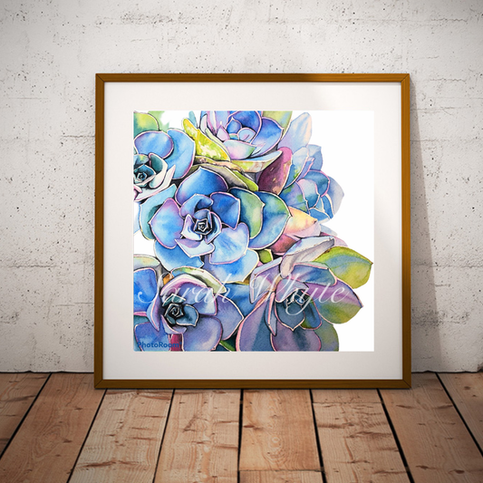 Saturated Succulents Print - Watercolor Art by Sarah Whyte