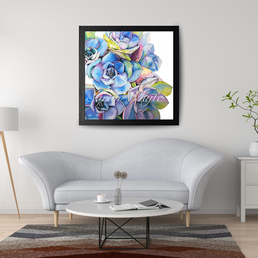 Saturated Succulents Print - Watercolor Art by Sarah Whyte