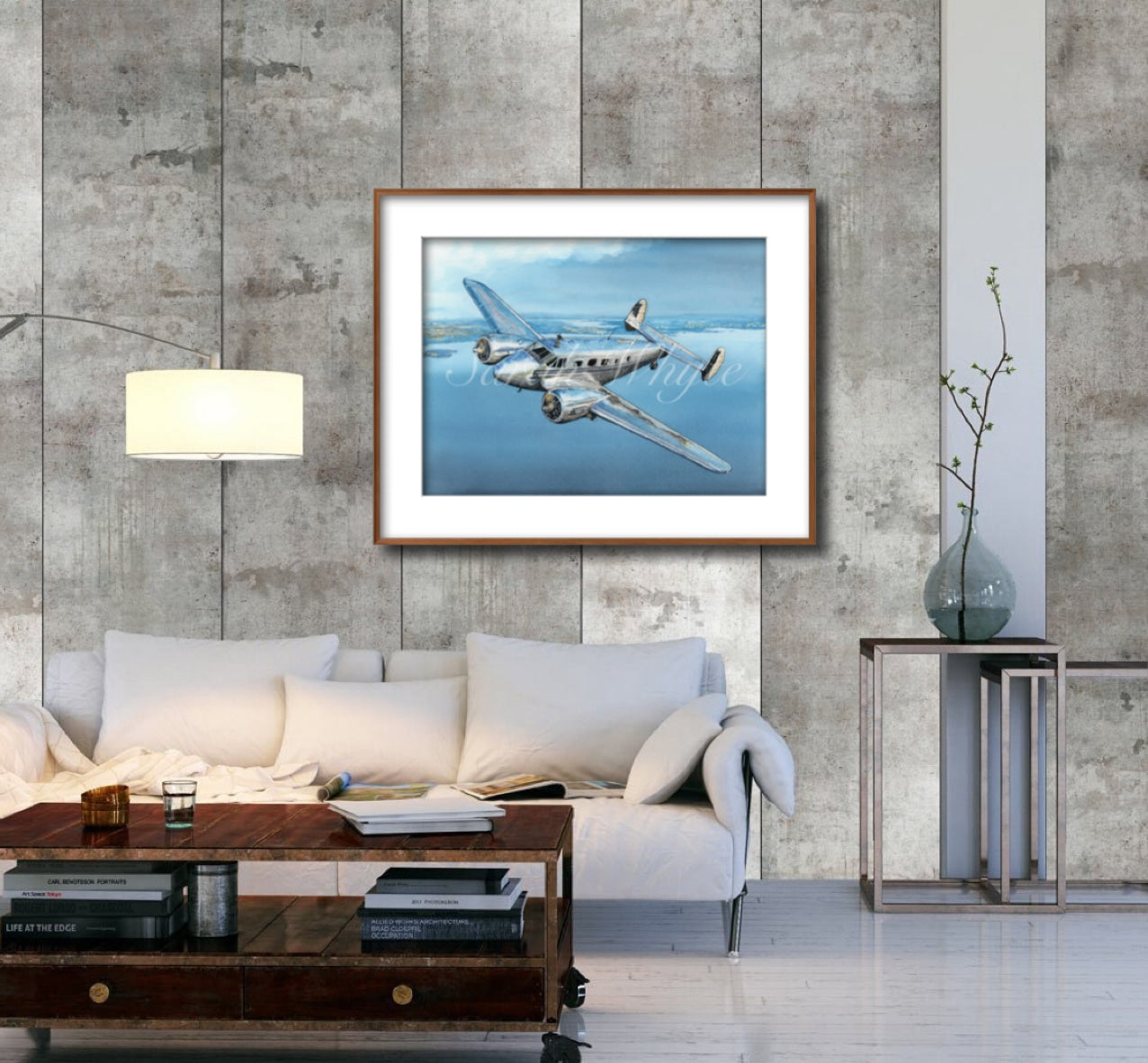 Twin Beech Print - Watercolor Art by Sarah Whyte