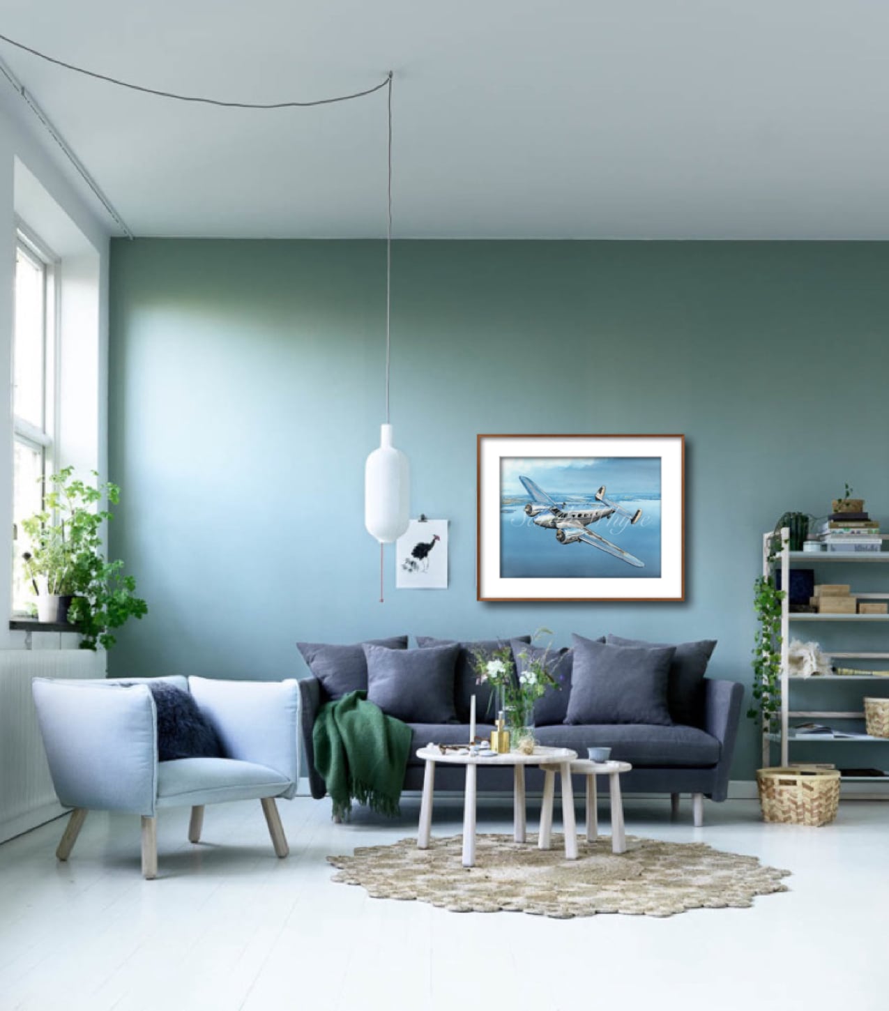 Twin Beech Print - Watercolor Art by Sarah Whyte