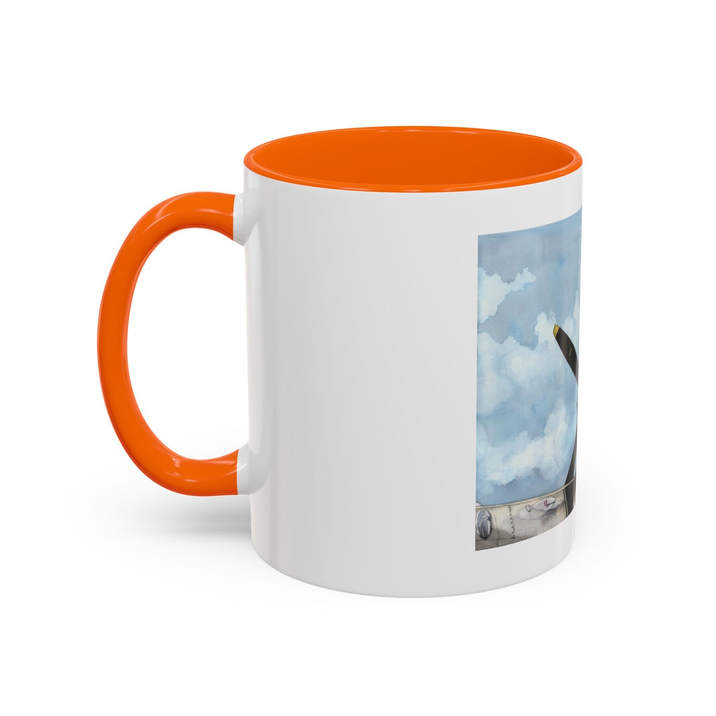 Vintage Airplane Accent Coffee Mug - 11oz & 15oz - Aviation Art Print