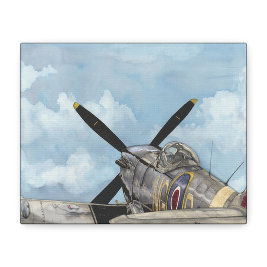 Aircraft Canvas Wall Art - Vintage Fighter Plane Decor for Aviation Enthusiasts - Aviation Art Print