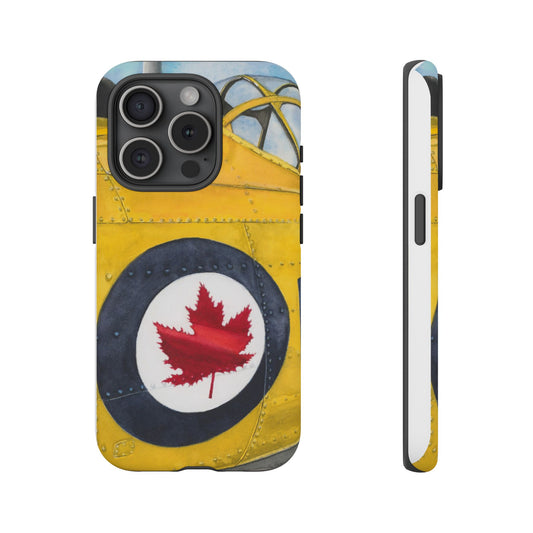 Canadian Vintage Airplane Phone Case - Tough Cases with Maple Leaf Design - Aviation Art Print