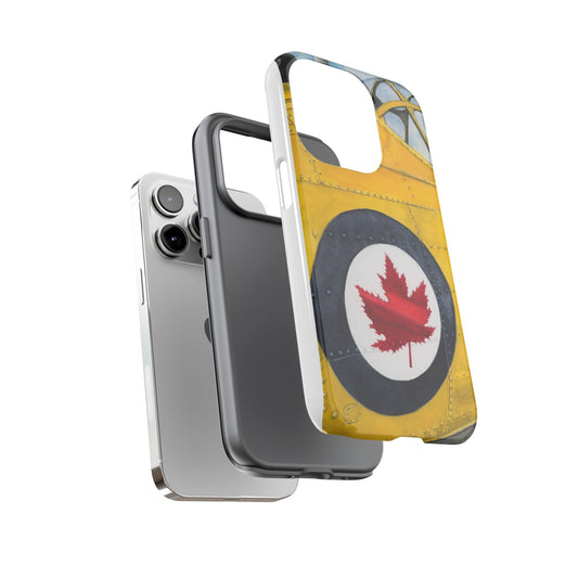 Canadian Vintage Airplane Phone Case - Tough Cases with Maple Leaf Design - Aviation Art Print