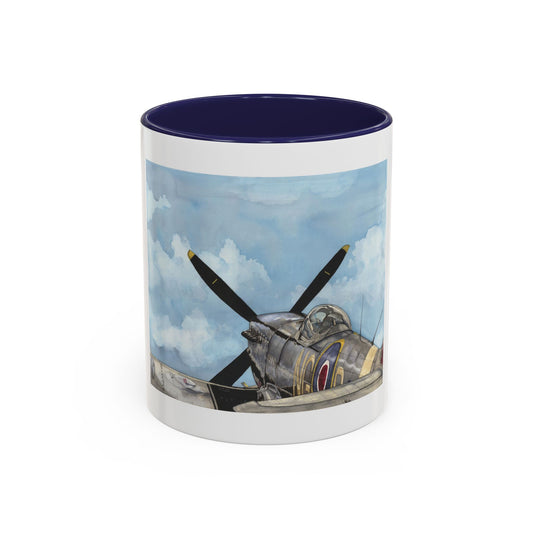 Vintage Airplane Accent Coffee Mug - 11oz & 15oz - Aviation Art Print