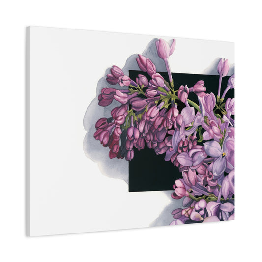 Floral Matte Canvas Wall Art - Lilac Bloom Decoration - Floral Watercolor Print