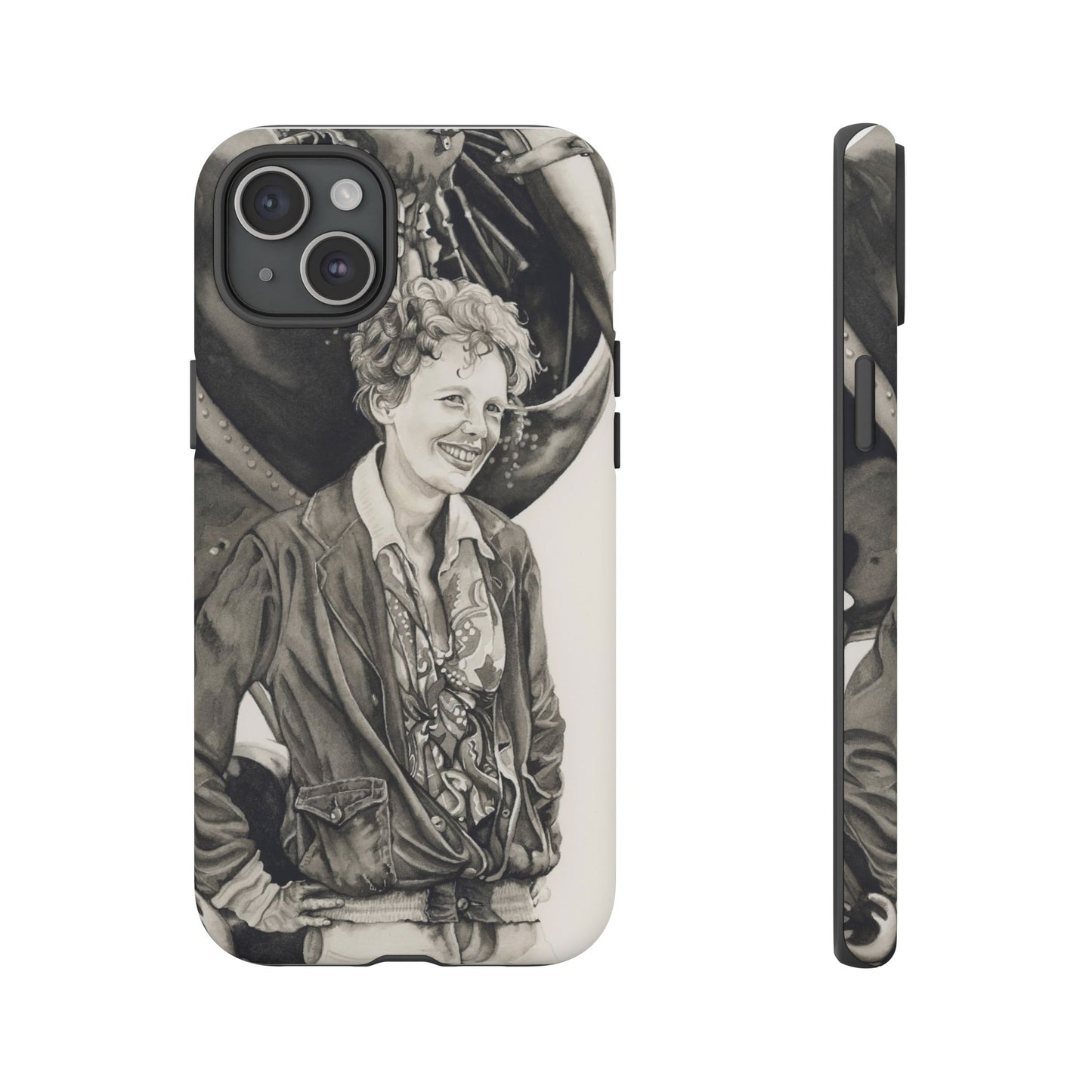Adventure Spirit Phone Case with Vintage Pilot Design - Watercolor Art by Sarah Whyte
