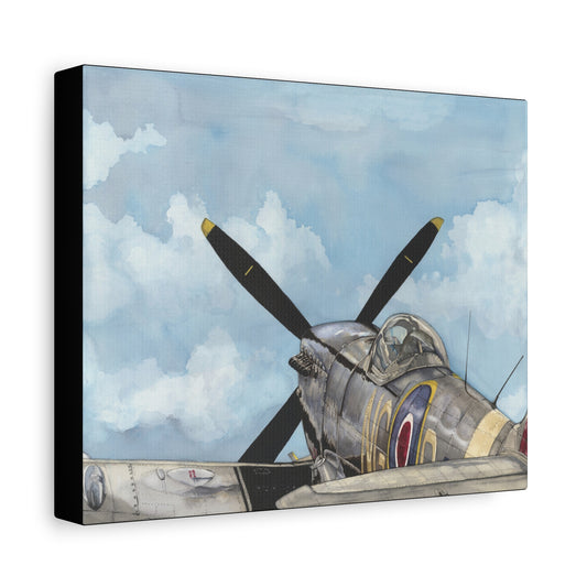 Aircraft Canvas Wall Art - Vintage Fighter Plane Decor for Aviation Enthusiasts - Aviation Art Print