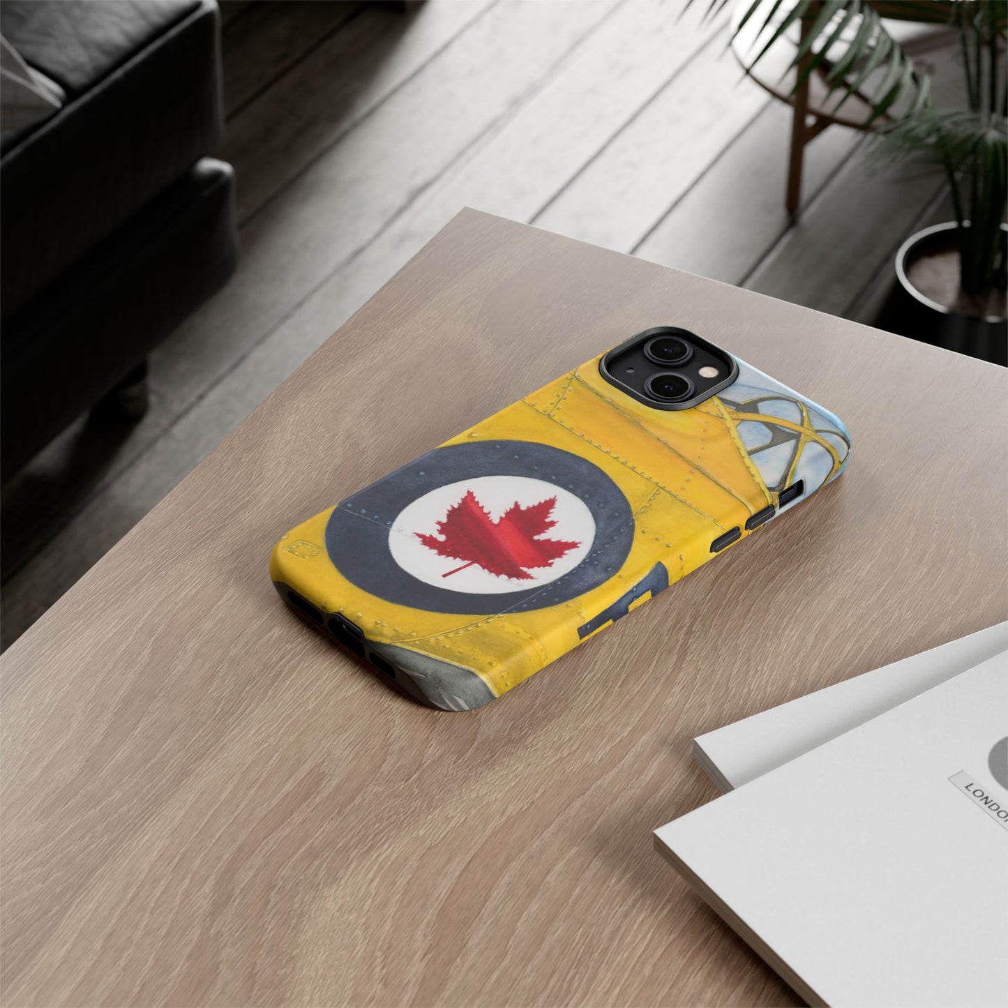 Canadian Vintage Airplane Phone Case - Tough Cases with Maple Leaf Design - Aviation Art Print