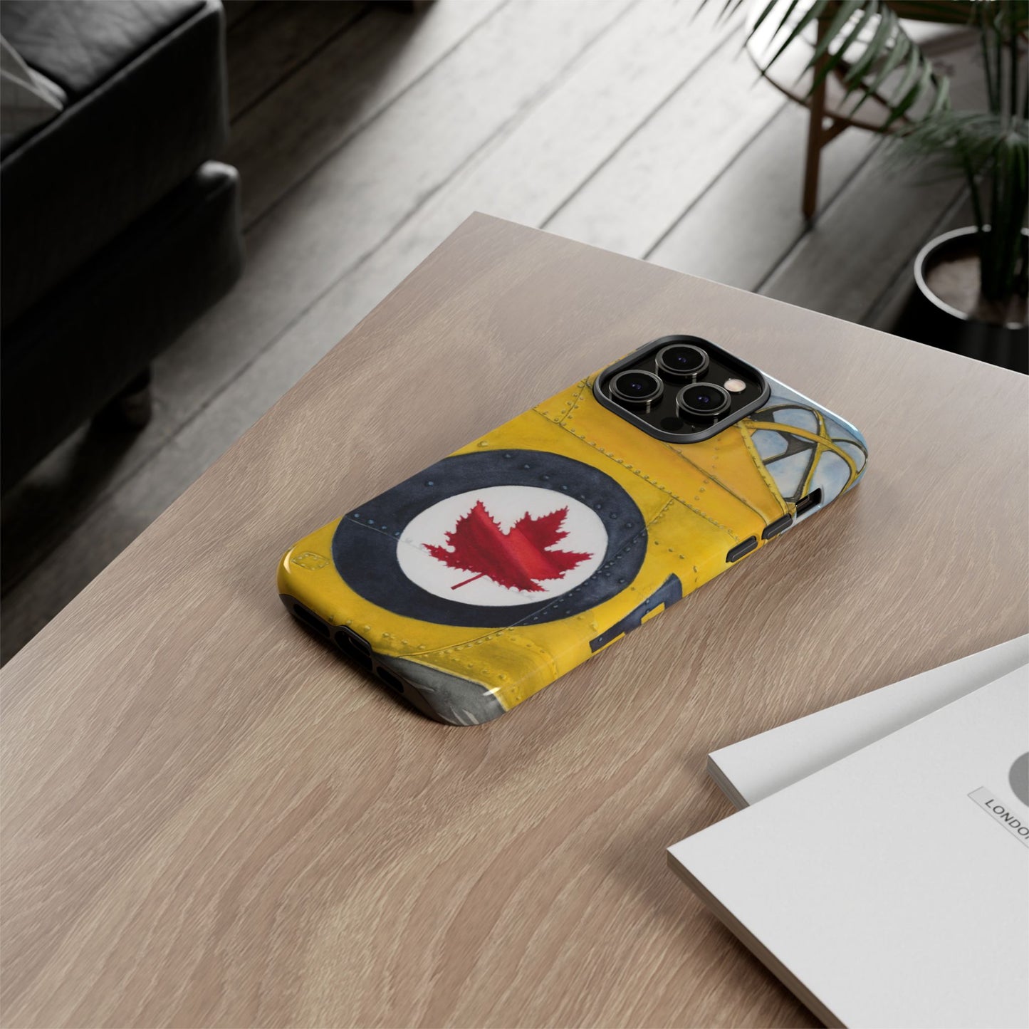 Canadian Vintage Airplane Phone Case - Tough Cases with Maple Leaf Design - Aviation Art Print
