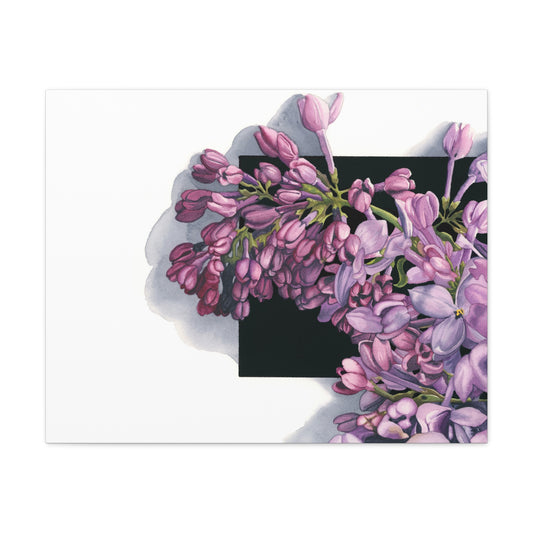 Floral Matte Canvas Wall Art - Lilac Bloom Decoration - Floral Watercolor Print