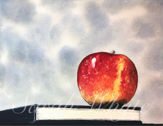 Apple for the Teacher Print - Watercolor Art by Sarah Whyte