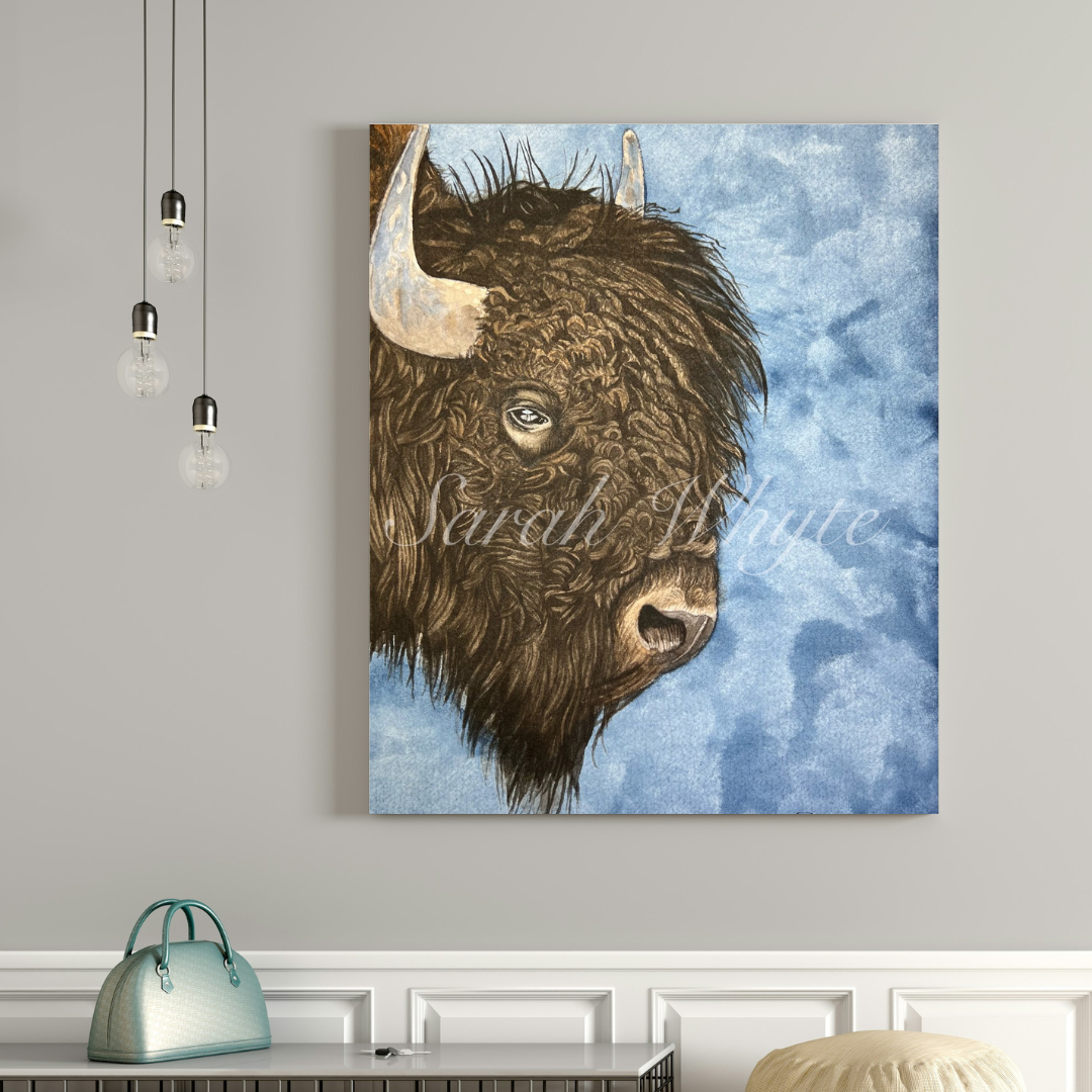 Bison Print - Wildlife Watercolor Print