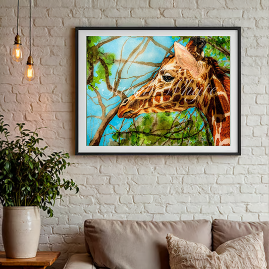 Giraffe 2 Print - Wildlife Watercolor Print