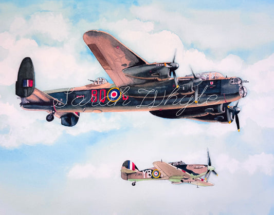 Lancaster Bomber & Spitfire Duo - “Guardians of the Skies”