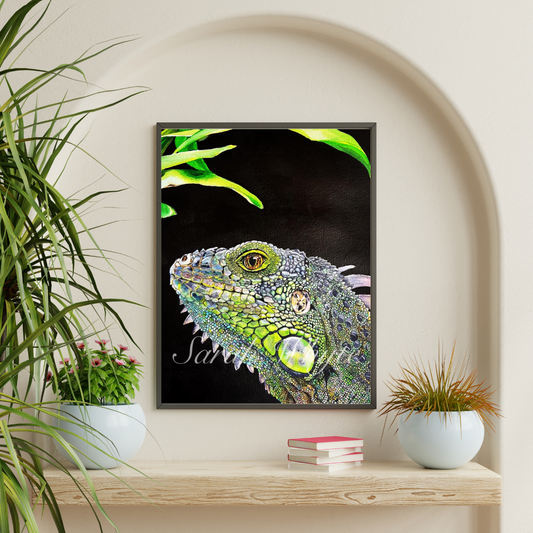 Mexican Iguana Print - Watercolor Art by Sarah Whyte