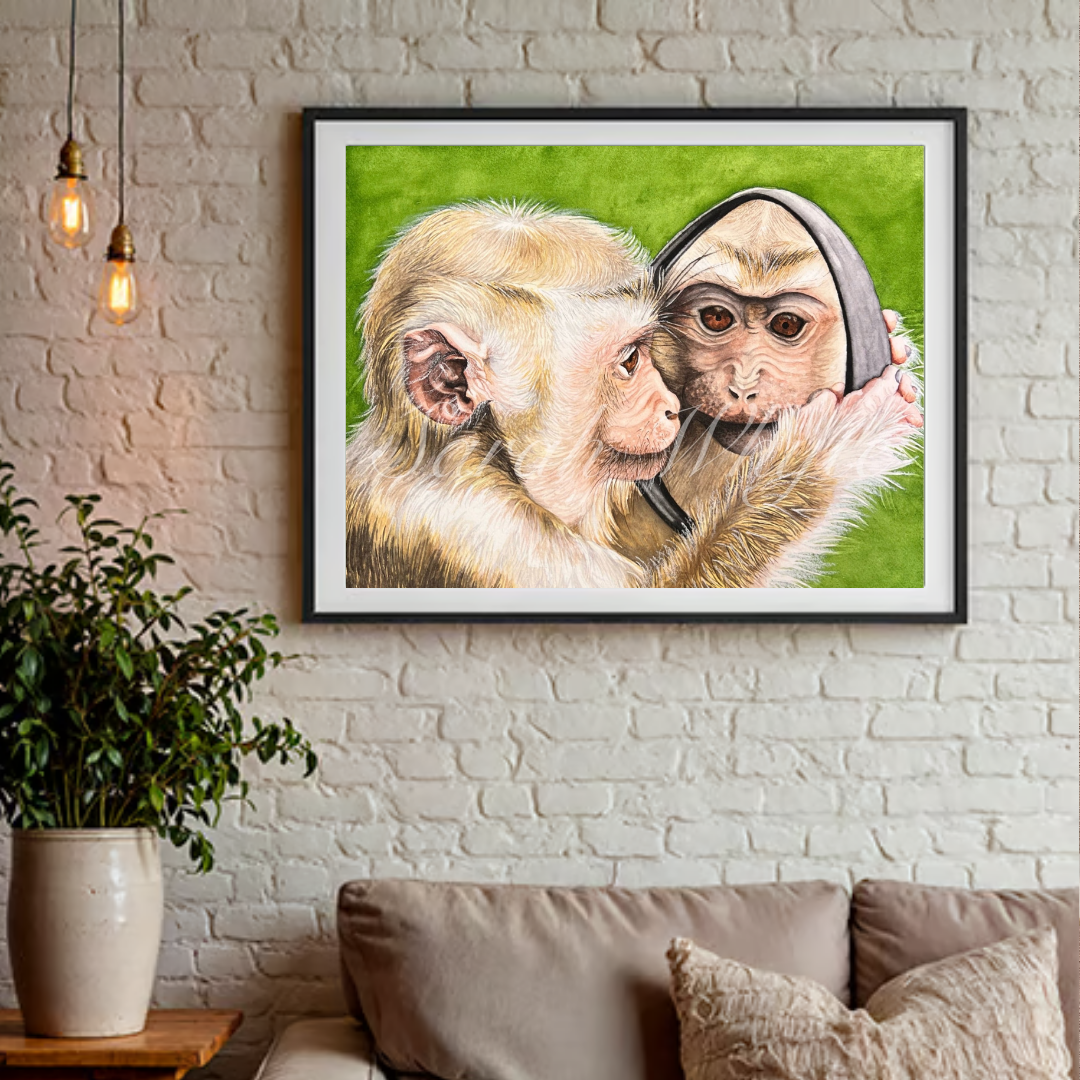 Monkey See Print - Watercolor Art by Sarah Whyte