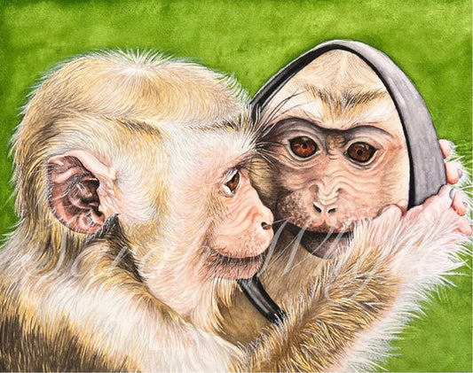 Monkey See Print - Watercolor Art by Sarah Whyte