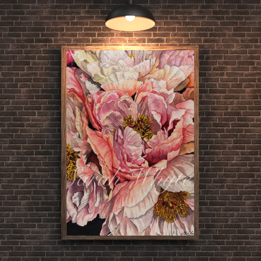 Peony Harvest Print - Floral Watercolor Print