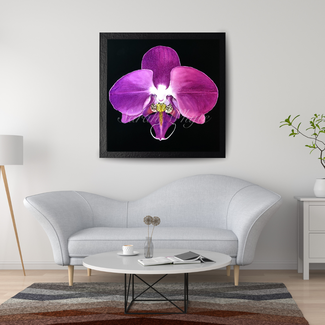 Purple Orchid Print - Floral Watercolor Print