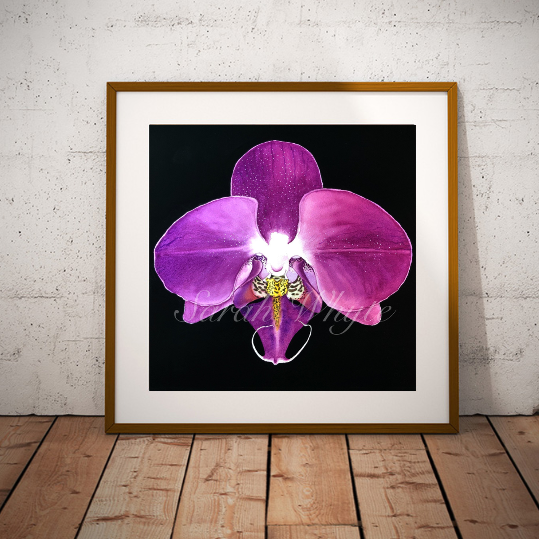 Purple Orchid Print - Floral Watercolor Print