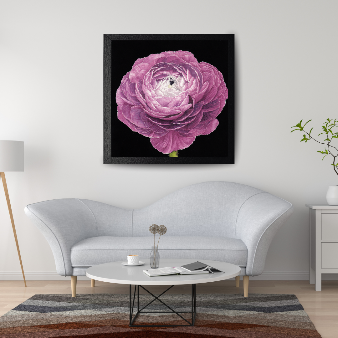 Purple Ranunculus Print - Watercolor Art by Sarah Whyte