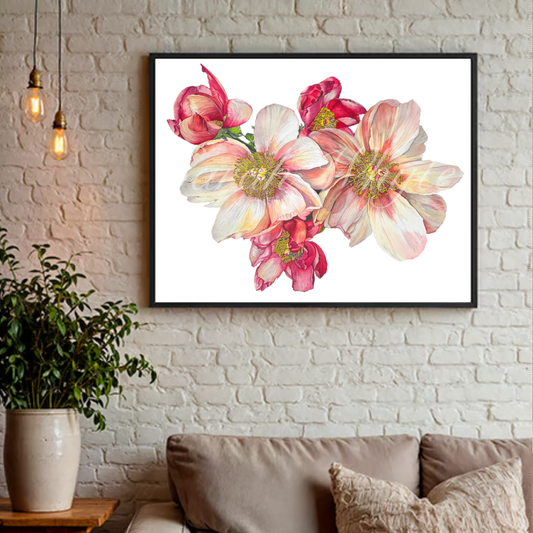 Single Peonies Print - Watercolor Art by Sarah Whyte