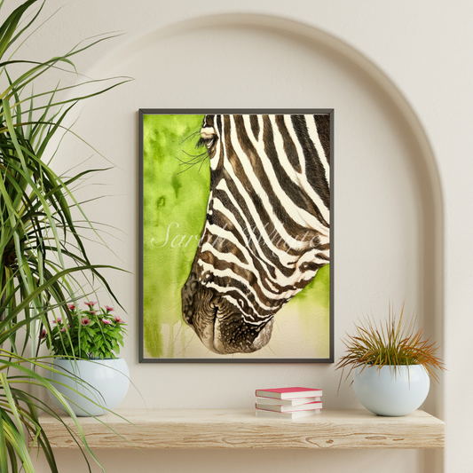 Zebra Print - Wildlife Watercolor Print